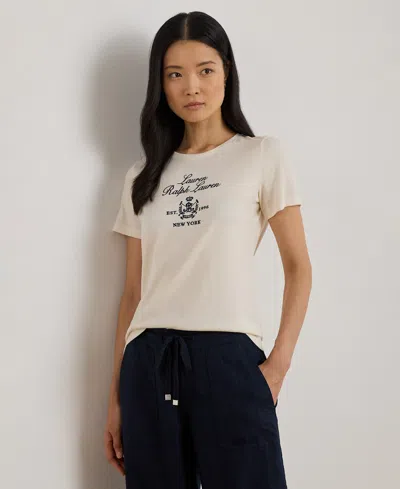 Ralph Lauren Petite Pima Micro Modal-katlin Short Sleeve T-shirt In White