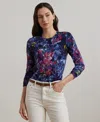 Ralph Lauren Womens Print Cotton Blend Sweater P Xs 3x In Multi