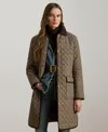 Ralph Lauren Petite Quilted Coat In Brown