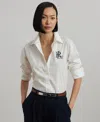 Ralph Lauren Petite Relaxed Fit Stretch Cotton Shirt In Animal Print