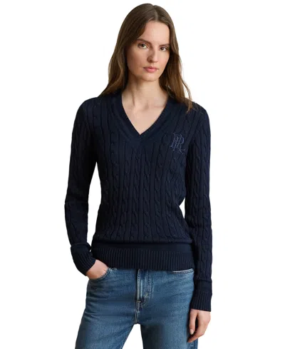 Ralph Lauren Petite Shimmer Cotton-blend Cricket Sweater In Yellow