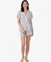 Ralph Lauren Petite Short Sleeve Notch Collar Boxer Pajama Set