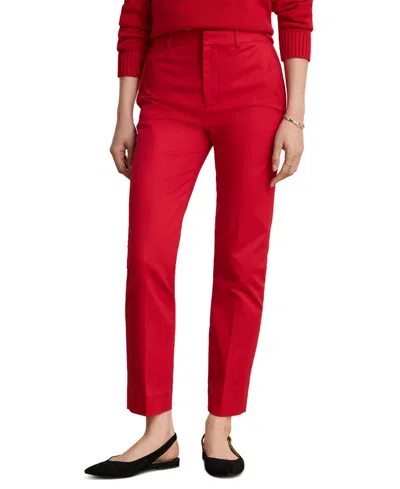 Ralph Lauren Petite Slim Straight Ankle Pants In Red