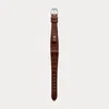 Polo Ralph Lauren Petite Stirrup Alligator Watch Strap In Brown