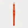 Polo Ralph Lauren Petite Stirrup Alligator Watch Strap In Orange