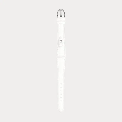 Polo Ralph Lauren Petite Stirrup Calfskin Watch Strap In White