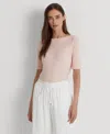 Ralph Lauren Petite Stretch Boatneck Top In Pink