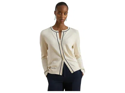 Ralph Lauren Petite Two-tone Cotton-modal Cardigan