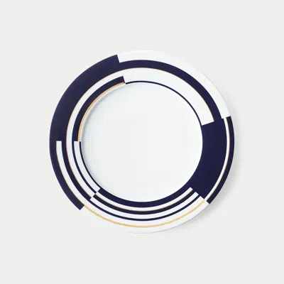 Ralph Lauren Peyton Dinner Plate In Navy / Gold In White