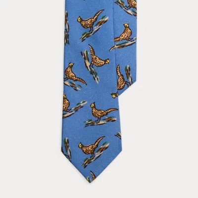 Ralph Lauren Pheasant-print Wool Tie In Blue