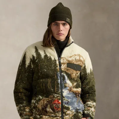 Ralph Lauren Pile Fleece Graphic Jacket In Multi