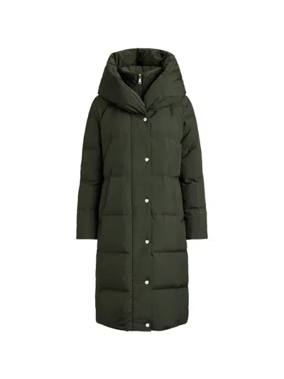 Ralph Lauren Pillow-collar Quilted Coat In Green