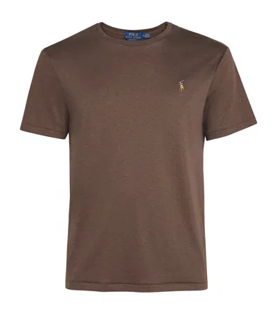 Ralph Lauren Pima Cotton Polo Pony T-shirt In Brown