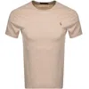 Ralph Lauren Pima Crew Neck T Shirt Beige In Neutral