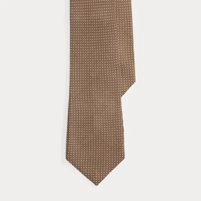 Ralph Lauren Pin Dot Cashmere-silk Tie In Brown