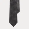 Ralph Lauren Pin Dot Peau De Soie Tie In Black