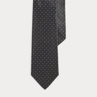 Ralph Lauren Pin Dot Peau De Soie Tie In Black
