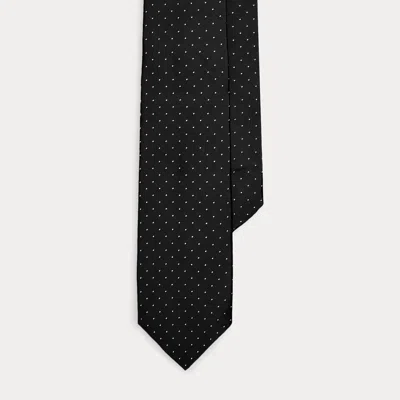 Ralph Lauren Pin Dot Peau De Soie Tie In Black