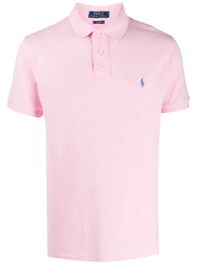 Ralph Lauren Pink And Blue Slim-fit Pique Polo Shirt