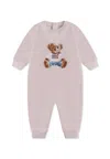 Ralph Lauren Pink Babygrow For Baby Girl With Polo Bear In Pink
