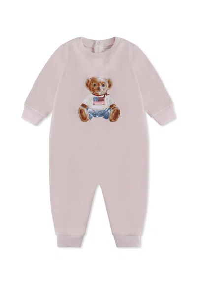 Ralph Lauren Pink Babygrow For Baby Girl With Polo Bear