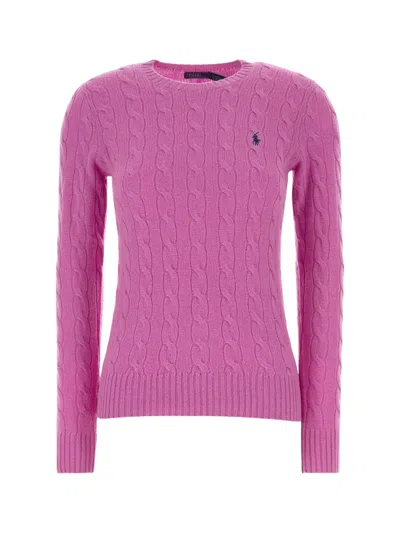 Ralph Lauren Pink Cashmere-wool Mini Sweater In Purple