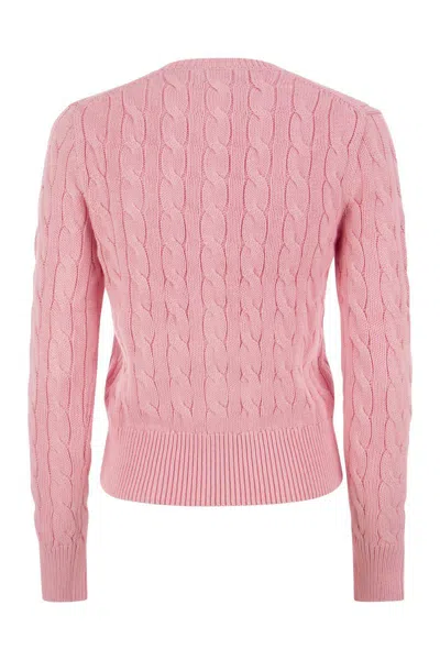 Ralph Lauren Pink Cotton Cable-knit Cardigan