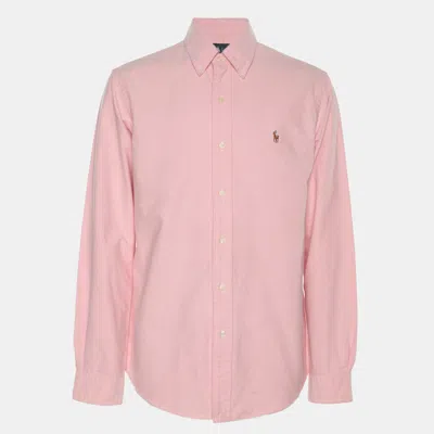 Pre-owned Ralph Lauren Pink Cotton Long Sleeve Custom Fit Shirt M