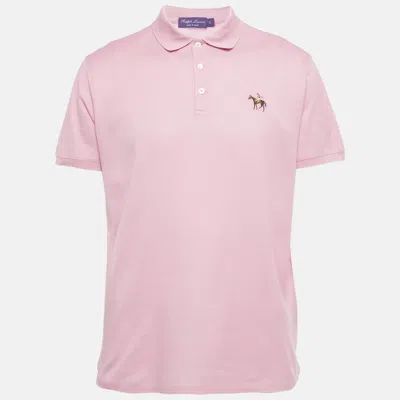 Pre-owned Ralph Lauren Pink Cotton Pique Polo T-shirt Xl