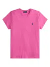 Ralph Lauren Pink Crewneck Logo Embroidery T-shirt In Pink