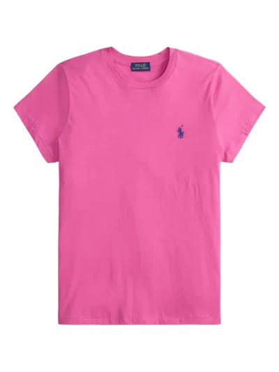 Ralph Lauren Pink Crewneck Logo Embroidery T-shirt