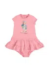 Ralph Lauren Pink Dress For Baby Girl With Polo Bear In Pink