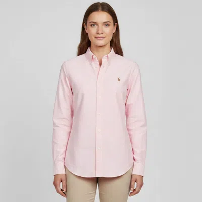 Pre-owned Ralph Lauren Pink Oxford Cotton Slim Fit Shirt M