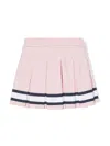 RALPH LAUREN PINK PLEATED MINI SKIRT WITH STRIPED PATTERN