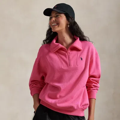 Polo Ralph Lauren Pink Pony Fleece Half-zip In Desert Pink