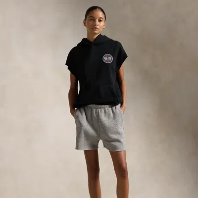 Polo Ralph Lauren Pink Pony Fleece Short In Dark Vintage Heather