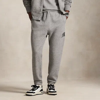 Ralph Lauren Pink Pony Fleece Sweatpant In Gray