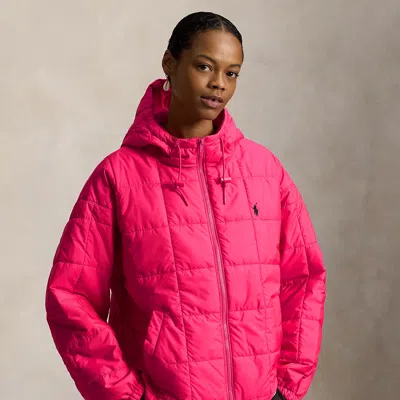 Polo Ralph Lauren Pink Pony Insulated Hooded Jacket In Wild Raspberry