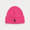 Polo Ralph Lauren Pink Pony Merino Wool Beanie In Blaze Fuchsia