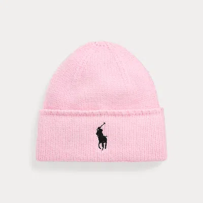 Polo Ralph Lauren Pink Pony Merino Wool Beanie In Taylor Rose