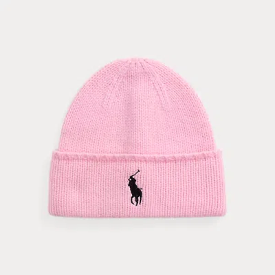 Polo Ralph Lauren Pink Pony Merino Wool Beanie In Taylor Rose