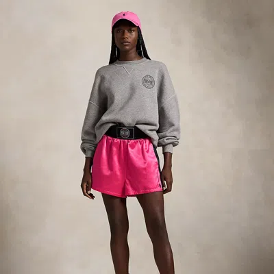 Polo Ralph Lauren Pink Pony Satin Boxing Short In Blaze Fuchsia