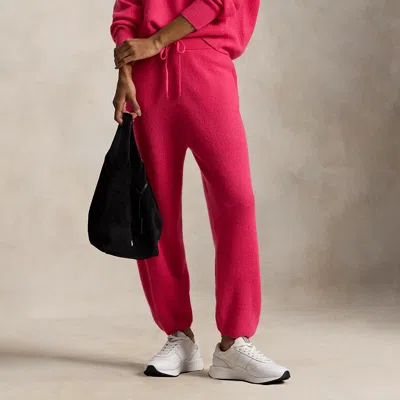 Polo Ralph Lauren Pink Pony Washable Cashmere Pant In Wild Raspberry In Red