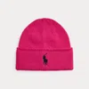 Ralph Lauren Pink Pony Wool Beanie In Pink