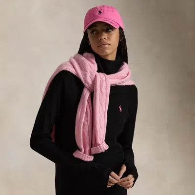 Polo Ralph Lauren Pink Pony Worsted Wool Snood Pullover In Polo Black