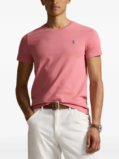 Ralph Lauren Pink Round Neck Logo T-shirt