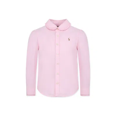 Ralph Lauren Kids' Pink Shirt For Girl With Horse