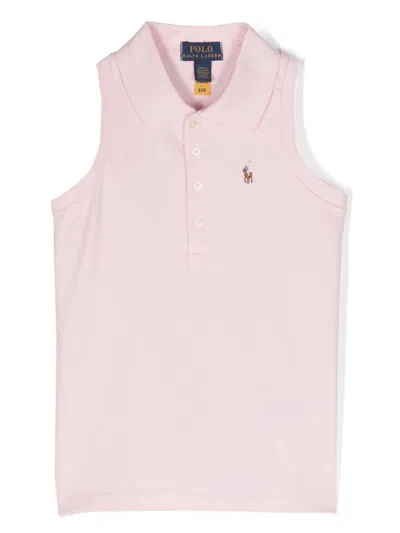 RALPH LAUREN PINK SLEEVELESS POLO WITH PONY