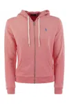 Ralph Lauren Pink Zippered Hoodie In Pink