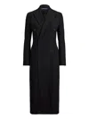 Ralph Lauren Pinstripe Double-breasted Midi Dress In Black